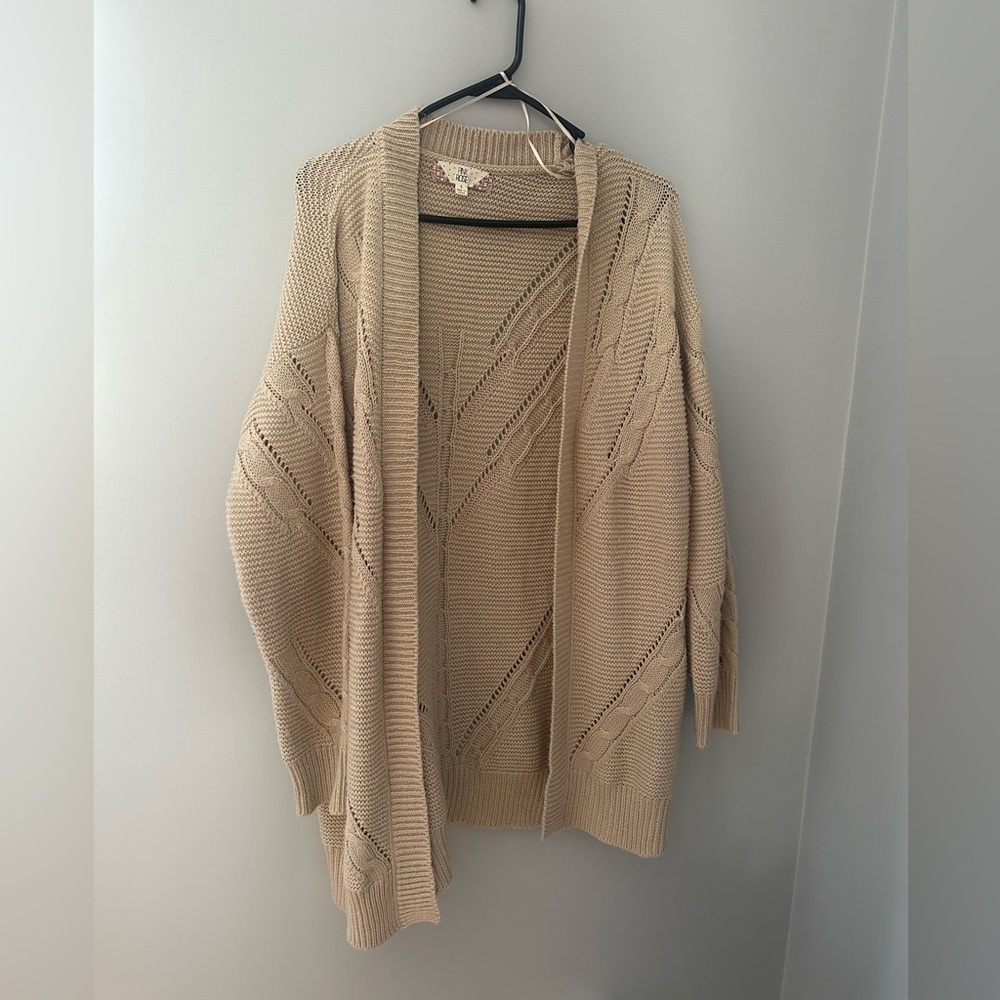 PRICE IS NEGOTIABLE💛 Pink Rose Tan Open-Front Cardigan